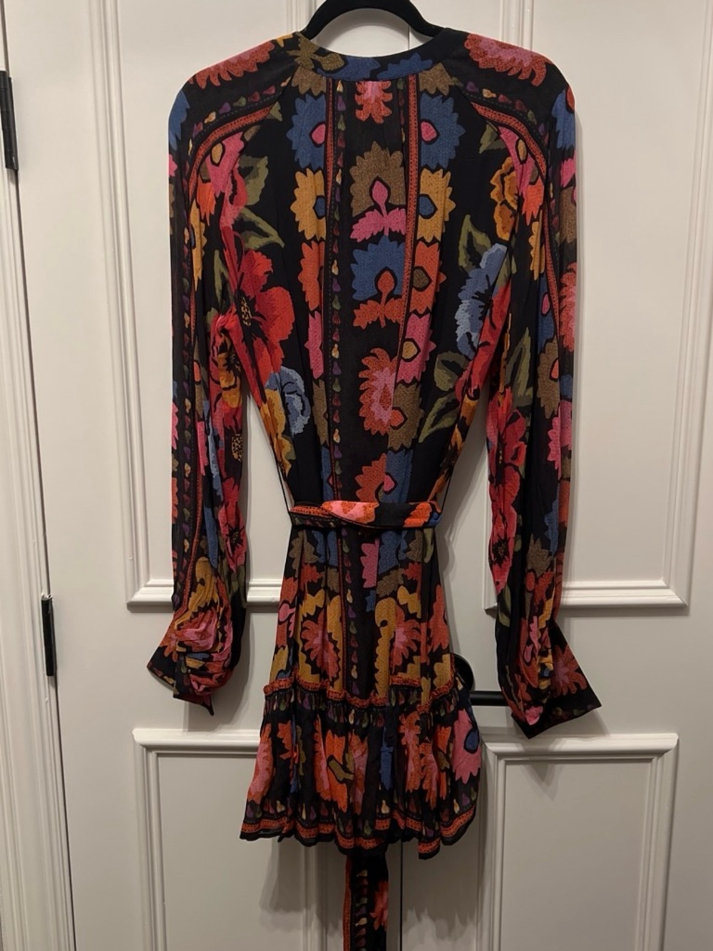 FARM Rio Black Multicolor Paisley-Print Ruffle Mini Dress - Picture 3 of 5